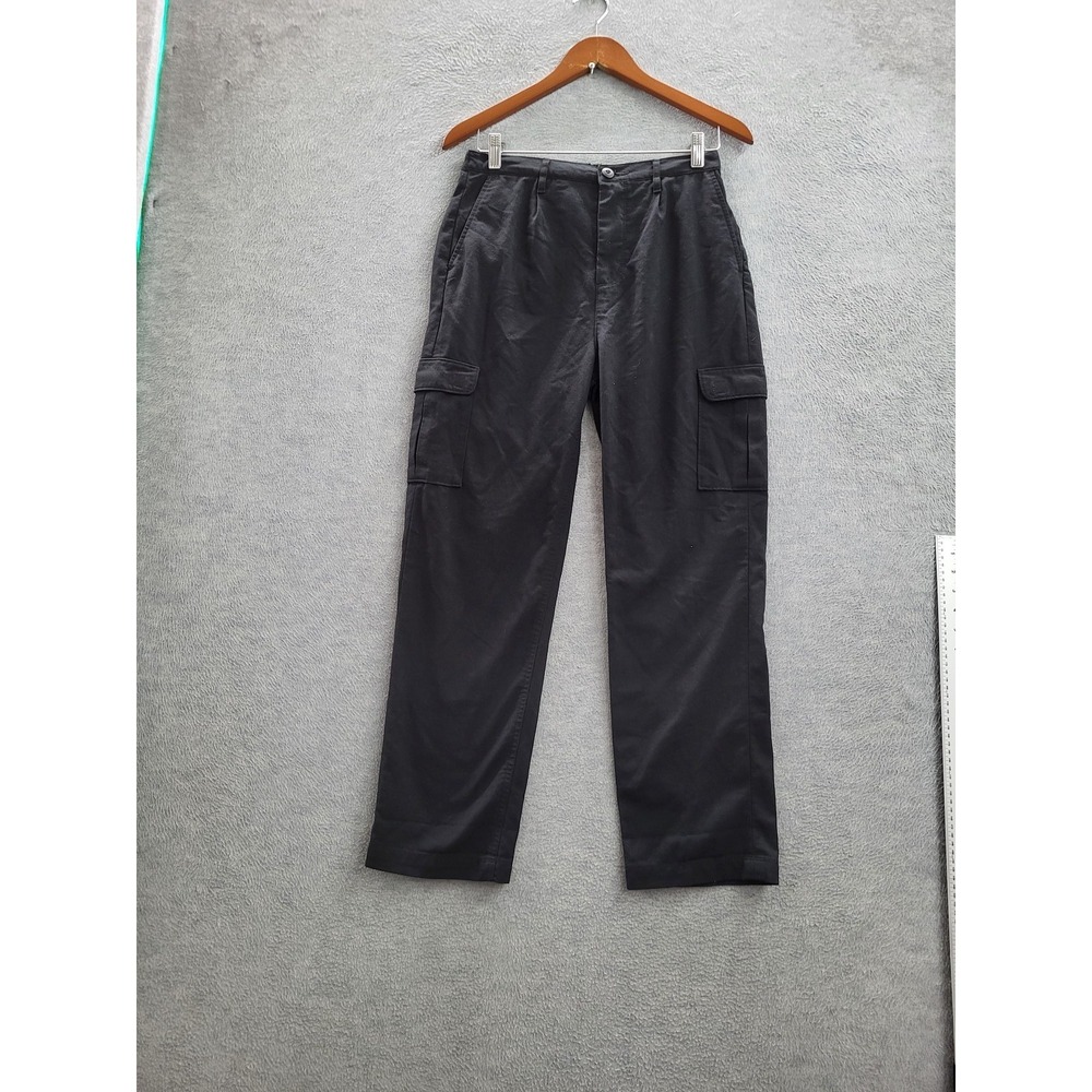 Vans Men Pants S Black‎ Cargo Button 27" Inseam Logo Outdoor